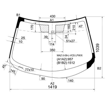 Стекло лобовое в клей MAZDA 3 2009- 4 / 5 HBK <b>XYG MAZ-3-09-L-VCS LFW/X</b>