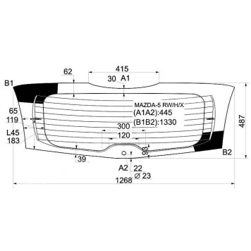 Стекло заднее (крышка багажника) с обогревом MAZDA 5 / PREMACY MPV 2004- <b>XYG MAZDA-5 RW/H/X</b>