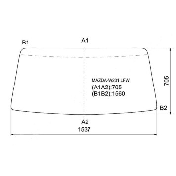 Стекло лобовое в резинку MAZDA TITAN CABOVER TRUCK 89- <b>XYG MAZDA-W201 LFW</b>