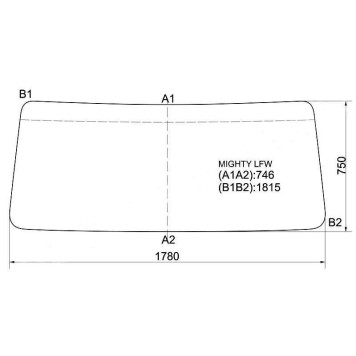 Стекло лобовое в резинку HYUNDAI MIGHTY / HD65 / HD75 / HD72 TRUCK 1999- <b>XYG MIGHTY LFW</b>