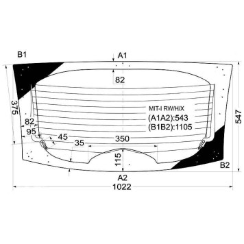 Стекло заднее (крышка багажника) с обогревом MITSUBISHI I 06- / PEUGEOT ION / CITROEN C-ZERO 10- <b>XYG MIT-I RW/H/X</b>