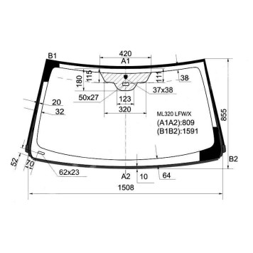 Стекло лобовое в клей MERCEDES-BENZ ML-CLASS W163 97-05 <b>XYG ML320 LFW/X</b>