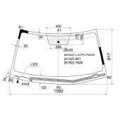 Стекло лобовое с обогревом щеток в клей KIA Borrego / Mohave 5D SUV 2008- <b>XYG MOHAVE-L-VCPH LFW/H/X</b>