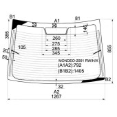 Стекло заднее с обогревом FORD MONDEO 4D SEDAN 2000- <b>XYG MONDEO-2001 RW/H/X</b>