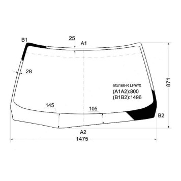 Стекло лобовое в клей TOYOTA CROWN 4D SEDAN 98- ATLET <b>XYG MS160-R LFW/X</b>