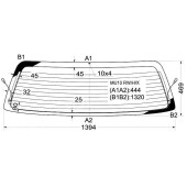 Стекло заднее с обогревом TOYOTA KLUGER V / HIGHLANDER 4D UTILITY 2001- <b>XYG MU10 RW/H/X</b>