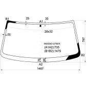 Стекло лобовое в клей SSANGYONG MUSSO 4D WAGON 1996- / ROAD PARTNER 2008- (тагаз) <b>XYG MUSSO LFW/X</b>