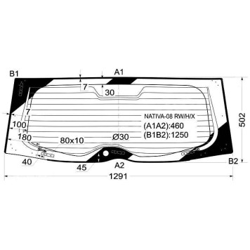 Стекло заднее (крышка багажника) с обогревом MITSUBISHI PAJERO SPORT 08- <b>XYG NATIVA-08 RW/H/X</b>