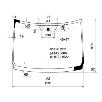Стекло лобовое в клей TOYOTA RACTIS NCP10# 05- <b>XYG NCP10 LFW/X</b>