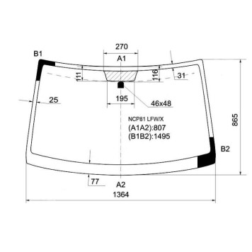 Стекло лобовое в клей TOYOTA SIENTA 5D MPV 2003 <b>XYG NCP81 LFW/X</b>