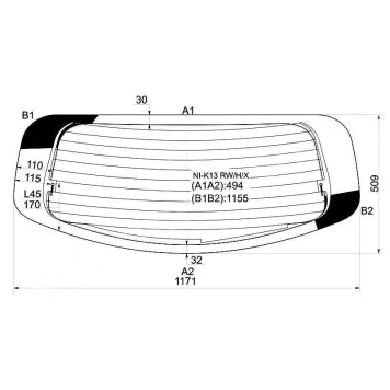Стекло заднее (крышка багажника) с обогревом NISSAN MARCH / MICRA 10- 5D <b>XYG NI-K13 RW/H/X</b>