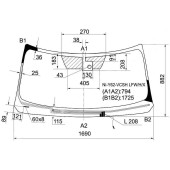 Стекло лобовое с обогревом щеток в клей NISSAN PATROL / INFINITI QX56 10- <b>XYG NI-Y62-VCSH LFW/H/X</b>