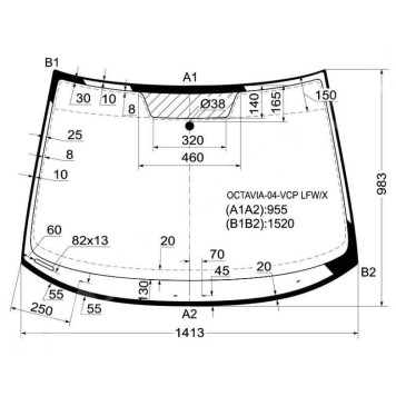 Стекло лобовое в клей SKODA OCTAVIA II 04- 5D HBK / WGN <b>XYG OCTAVIA-04-VCP LFW/X</b>
