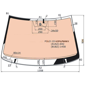Стекло лобовое с полным обогревом VOLKSWAGEN POLO 2010- <b>XYG POLO-10-VCP LFW/W/X</b>