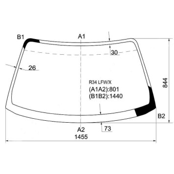 Стекло лобовое в клей NISSAN SKYLINE 98-02 4D <b>XYG R34 LFW/X</b>