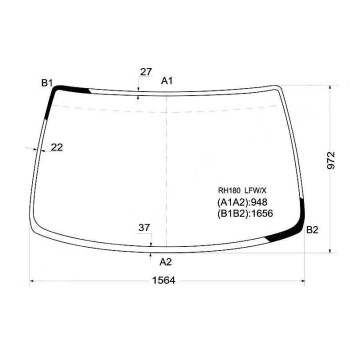Стекло лобовое в клей TOYOTA GRANVIA / GRAND HIACE 95- <b>XYG RH180 LFW/X</b>