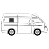 Стекло кузова среднее правое N2 TOYOTA HIACE / QUANTUM VAN 4 / 5D (STANDARD) 2005- <b>XYG RH200-4D/5D-R SR/RH2/X</b>