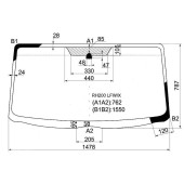Стекло лобовое в клей TOYOTA HIACE RH200V VAN 2005- узк. кабина <b>XYG RH200 LFW/X</b>