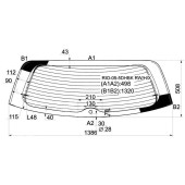 Стекло заднее (крышка багажника) с обогревом KIA RIO II / (NEW PRIDE) 5D HBK 2005- <b>XYG RIO-05-5DHBK RW/H/X</b>