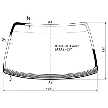 Стекло лобовое с обогревом щеток в клей TOYOTA CARINA E 93-98 4D <b>XYG RT190-L-H LFW/H/X</b>