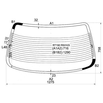 Стекло заднее с обогревом TOYOTA CORONA / CARINA E 92-96 4D <b>XYG RT190 RW/H/X</b>