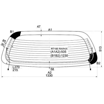 Стекло заднее (крышка багажника) с обогревом TOYOTA CALDINA 92-02 <b>XYG RT195 RW/H/X</b>