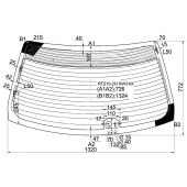 Стекло заднее с обогревом TOYOTA CORONA PREMIO 96-01 с 2 отв <b>XYG RT210-2H RW/H/X</b>