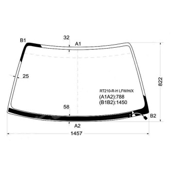 Стекло лобовое с обогревом щеток в клей TOYOTA CORONA / CARINA AT211 96-01 <b>XYG RT210-R-H LFW/H/X</b>
