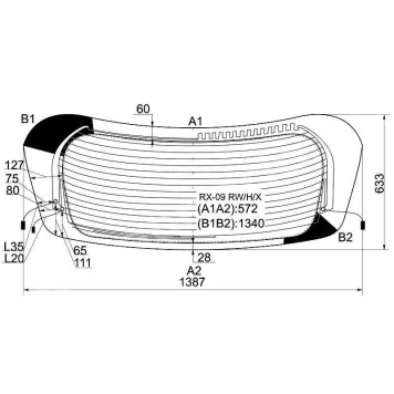 Стекло заднее (крышка багажника) с обогревом LEXUS RX350 / 450H 09- <b>XYG RX-09 RW/H/X</b>