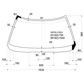 Стекло лобовое в клей TOYOTA MARK II / CHASER HARDTOP 4D 1984- <b>XYG RX70H LFW/X</b>