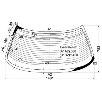 Стекло заднее с обогревом TOYOTA MARK II HARDTOP 88-92 <b>XYG RX80H RW/H/X</b>