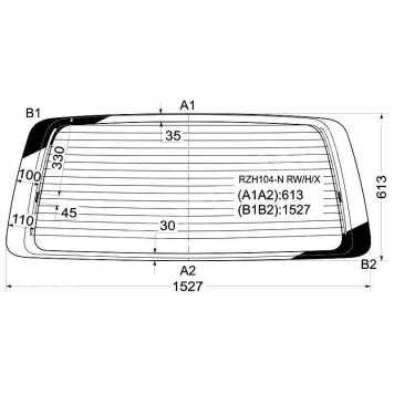 Стекло заднее (крышка багажника) с обогревом TOYOTA HIACE VAN 97- <b>XYG RZH104-N RW/H/X</b>