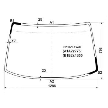 Стекло лобовое в клей DAIHATSU HIIJET / ATRAI 7 / EXTOL / TOYOTA SPARK VAN 1999- <b>XYG S200V LFW/X</b>
