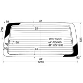 Стекло заднее (крышка багажника) с обогревом Daihatsu Atrai / Hijet Cargo MICROVAN 2005 <b>XYG S300V RW/H/X</b>