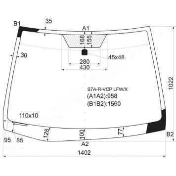 Стекло лобовое в клей HONDA STREAM 00-06 <b>XYG S7A-R-VCP LFW/X</b>