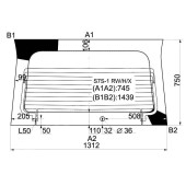Стекло заднее (крышка багажника) с обогревом HONDA STEP WAGON 01-05 (с отверстием) <b>XYG S7S-1 RW/H/X</b>