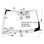 Стекло лобовое с обогревом щеток в клей HYUNDAI SANTA FE 2006- <b>XYG SANTAFE-05-SCPH-L LFW/H/X</b>