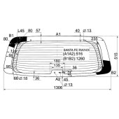 Стекло заднее (крышка багажника) с обогревом HYUNDAI SANTA FE 00-06 / TAGAZ 06- <b>XYG SANTA FE RW/H/X</b>