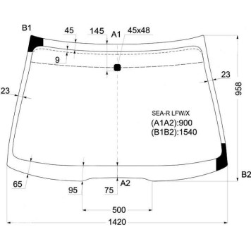 Стекло лобовое в клей HONDA ACCORD (JP) 4 / 5D 02-08 <b>XYG SEA-R LFW/X</b>