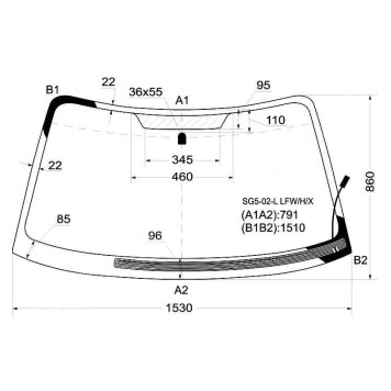Стекло лобовое с обогревом щеток в клей SUBARU FORESTER 02-07 <b>XYG SG5-02-L LFW/H/X</b>
