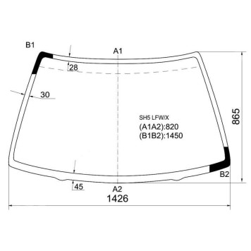 Стекло лобовое в клей HONDA CIVIC SHUTLE 87-97 <b>XYG SH5 LFW/X</b>