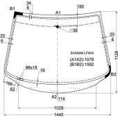 Стекло лобовое в клей VOLKSWAGEN GALAXY / SHARAN / ALHAMB 5D WAGON 95- <b>XYG SHARAN LFW/X</b>
