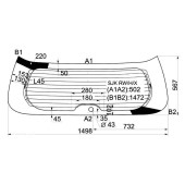 Стекло заднее (крышка багажника) с обогревом в клей HONDA ELYSION 04-13 <b>XYG SJK RW/H/X</b>