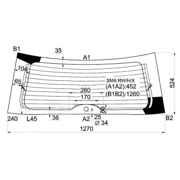 Стекло заднее (крышка багажника) с обогревом HONDA STREAM 06- <b>XYG SMA RW/H/X</b>
