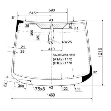 Стекло лобовое +дд в клей FORD S-MAX 06-13 <b>XYG S-MAX-VCS LFW/X</b>