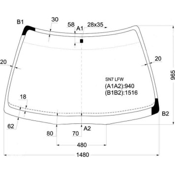 Стекло лобовое в клей HONDA ACCORD (EURO) / ROVER 600 93-98 4D <b>XYG SN7 LFW/X</b>