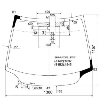Стекло лобовое в клей HD CIVIC 2006- 3 / 5D HBK <b>XYG SNA-R-VCPS LFW/X</b>