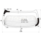 Стекло заднее (крышка багажника) с обогревом в клей HONDA CIVIC 3D HBK 95-00 <b>XYG SO3 RW/H/X</b>