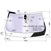 Стекло лобовое атермальное +дд в клей BMW 3 SERIES E90 / E91 4 / 5D 05-11 (Solar-X защита от ультрафиол <b>XYG SOLAR-E90-VS LFW/X</b>