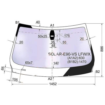 Стекло лобовое атермальное +дд в клей BMW 3 SERIES E90 / E91 4 / 5D 05-11 (Solar-X защита от ультрафиол <b>XYG SOLAR-E90-VS LFW/X</b>